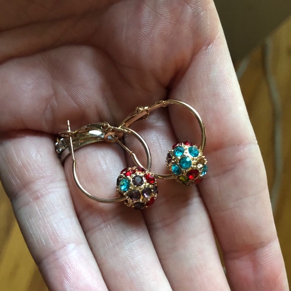 🎉HP🎉💐Colorful Ball Earrings💐 - Picture 3 of 3